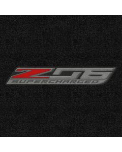 Lloyd Mats ® - LUXE Black Front Floor Mats For Corvette Z06 with Z06 Supercharged Applique