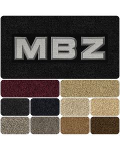 Lloyd Mats ® - LUXE Black Front Floor Mats For Mercedes-Benz 300D with Silver and Graphite MBZ Lettering on Black Applique