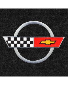 Lloyd Mats ® - LUXE Black Small Deck Mat For Corvette Coupe with Silver C4 Logo