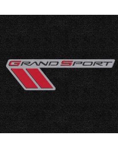 Lloyd Mats ® - LUXE Ebony Front Floor Mats For Corvette Grand Sport with Red and Silver Grand Sport Applique
