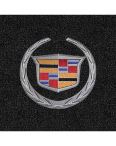Lloyd Mats ® - LUXE Ebony Front Floor Mats For Escalade Base with Silver Cadillac Crest and Wreath Applique