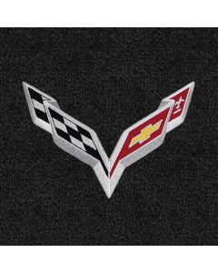 Lloyd Mats ® - LUXE Ebony Standard Deck Mat For Corvette Stingray Convertible with C7 Flags Applique