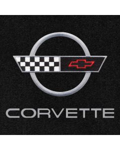 Lloyd Mats Ultimat Black 3PC Floor Mats For Corvette Convertible, Logo