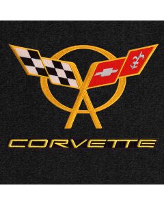 Lloyd Mats Ultimat Black 3PC Floor Mats For Corvette Coupe, Logo