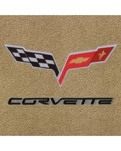 Lloyd Mats Ultimat Almond 3PC Floor Mats For Corvette Coupe, Logo