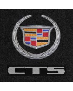 Lloyd Mats ® - Ultimat Ebony 4PC Floor Mats For Cadillac CTS  Sedan RWD with Silver Cadillac Crest & CTS Applique