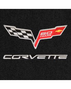 Lloyd Mats Ultimat Ebony Front Floor Mats For Chevrolet Corvette, Logo