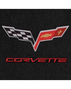 Lloyd Mats Ultimat Ebony Standard Deck Mat For Corvette Z06 / ZR1, Logo
