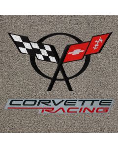 Lloyd Mats Ultimat Greystone 3PC Floor Mats For Corvette Convertible, Logo