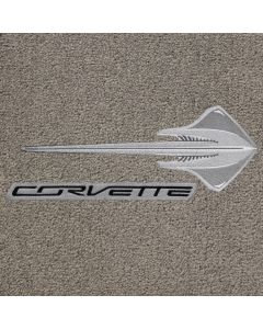 Lloyd Mats Ultimat Greystone Front Floor Mats For Corvette Stingray, Logo