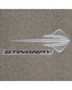 Lloyd Mats Ultimat Greystone Front Floor Mats For Corvette Stingray, Logo