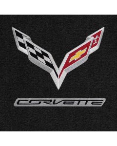 Lloyd Mats Ultimat Ebony 3PC Floor Mats For Corvette Convertible, Logo