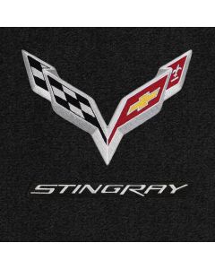 Lloyd Mats Ultimat Ebony 3PC Floor Mats For Corvette Convertible, Logo