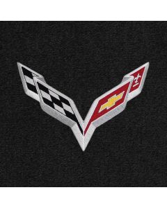 Lloyd Mats Ultimat Ebony 3PC Floor Mats For Corvette Convertible, Logo