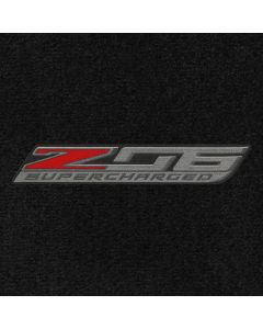 Lloyd Mats Ultimat Ebony  Standard Deck Mat For Corvette Z06 Convertible, Logo