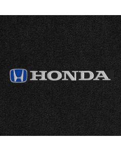 Lloyd Mats ® - Velourtex Black 1PC Front Floor Mat For Honda CR-V with Silver and Blue Honda Logo and Lettering Applique