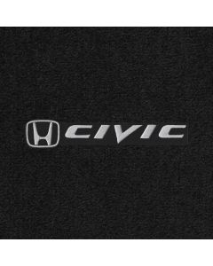 Lloyd Mats Velourtex Black 2PC Front and 1PC Rear Floor Mats For Honda Civic, Logo