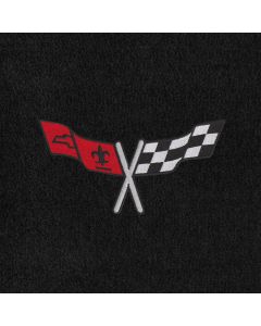 Lloyd Mats Velourtex Black 3PC Floor Mats For Chevrolet Corvette, Logo