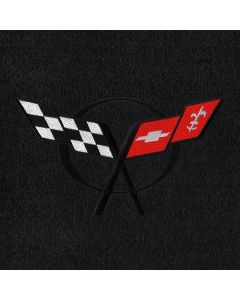 Lloyd Mats Velourtex Black 3PC Floor Mats For Corvette Convertible, Logo