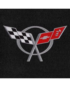 Lloyd Mats Velourtex Black 3PC Floor Mats For Corvette Convertible, Logo