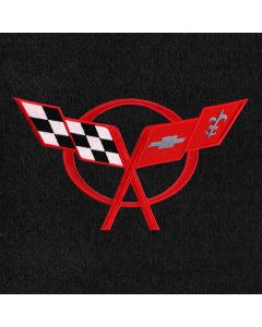 Lloyd Mats Velourtex Black 3PC Floor Mats For Corvette Coupe, Logo