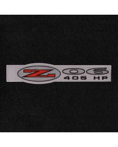 Lloyd Mats ® - Velourtex Black 3PC Floor Mats For Corvette Z06 with Silver and Red Z06 405 HP Logo
