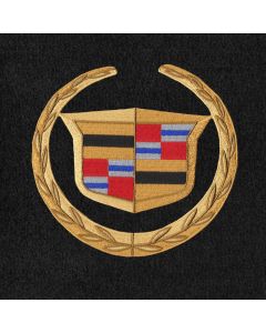 Lloyd Mats Velourtex Black 4PC Floor Mats For Cadillac, Logo