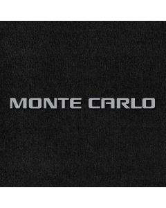 Lloyd Mats ® - Velourtex Black Front Floor Mats For Chevrolet Monte Carlo with Silver Monte Carlo Embroidery