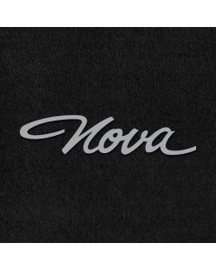Lloyd Mats ® - Velourtex Black Front Floor Mats For Chevy II Nova with Silver Nova Embroidery