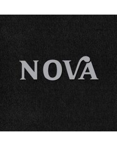 Lloyd Mats ® - Velourtex Black Front Floor Mats For Chevy II Nova with Silver Nova Lettering Embroidery