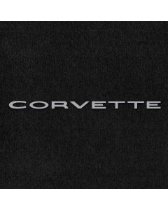 Lloyd Mats Velourtex Black Front Floor Mats For Corvette C3, Logo