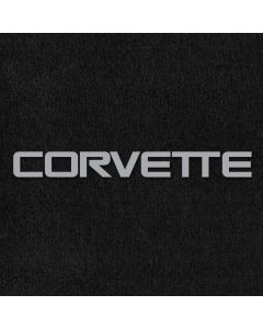 Lloyd Mats Velourtex Black Front Floor Mats For Corvette C4, Logo