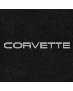 Lloyd Mats Velourtex Black Front Floor Mats For Corvette C4, Logo