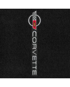 Lloyd Mats Velourtex Black Front Floor Mats For Corvette, Logo