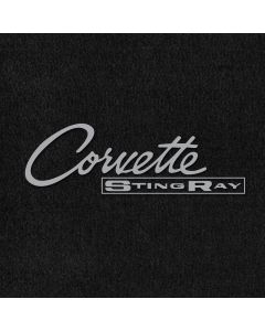 Lloyd Mats Velourtex Black Front Floor Mats For Corvette, Logo
