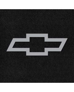 Lloyd Mats ® - Velourtex Black Front Floor Mats For Custom Corvette with Silver Chevy Bowtie Embroidery