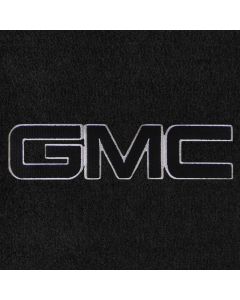 Lloyd Mats ® - Velourtex Black Front Floor Mats For GMC with Black GMC Applique with Silver Outlines