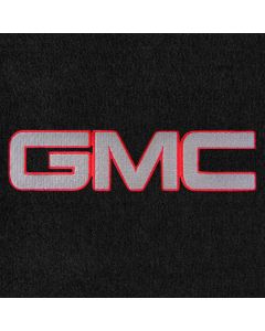 Lloyd Mats ® - Velourtex Black Front Floor Mats For GMC with Silver GMC Applique with Red Outlines