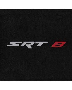 Lloyd Mats ® - Velourtex Black Front Floor Mats For Grand Cherokee SRT8 with Silver SRT and Red 8 Embroidery