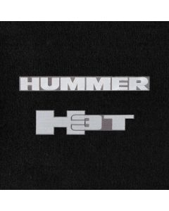 Lloyd Mats ® - Velourtex Black Front Floor Mats For Hummer H3T with Silver Hummer Lettering and H3T Applique