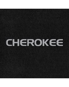 Lloyd Mats ® - Velourtex Black Front Floor Mats For Jeep Cherokee with Silver Cherokee Embroidery