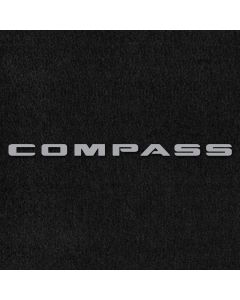 Lloyd Mats ® - Velourtex Black Front Floor Mats For Jeep Compass with Silver Compass Embroidery
