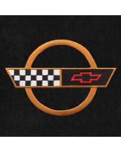 Lloyd Mats Velourtex Black Small Deck Mat For Corvette Convertible, Logo