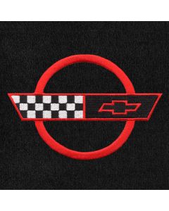 Lloyd Mats Velourtex Black Small Deck Mat For Corvette Convertible, Logo