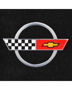 Lloyd Mats Velourtex Black Small Deck Mat For Corvette Convertible, Logo
