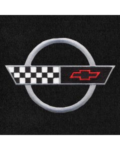 Lloyd Mats Velourtex Black Small Deck Mat For Corvette Convertible, Logo