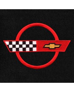 Lloyd Mats Velourtex Black Small Deck Mat For Corvette Coupe, Logo