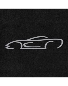 Lloyd Mats Velourtex Black Standard Deck Mat For Corvette Convertible, Logo