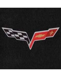 Lloyd Mats Velourtex Ebony 3PC Floor Mats For Chevrolet Corvette, Logo