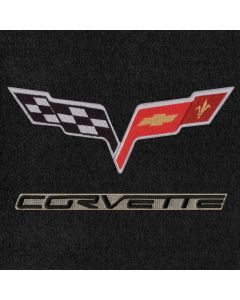 Lloyd Mats Velourtex Ebony 3PC Floor Mats For Corvette Coupe, Logo
